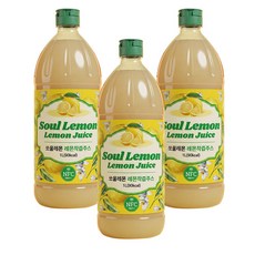 쏘울레몬 100% NFC 레몬착즙주스, 3개, 1L