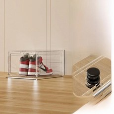 결혼 신발 상자 수공예 게임 도장 짚기 수납 선물 친구 배치, 1개, 2. 투명 오픈 문짝 (27*34*19cm)