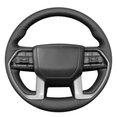 MEWANT 토요타 타코마 2024 / 툰드라 2022-2024 / 세쿼이아 2023-2024 스티어링 휠 액세서리 도요타용 핸드 바느질 핸들 커버 랩, 5: PU 가죽 및 블랙 실