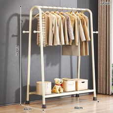 옷걸이 바닥형 침실 실내 옷걸이 수납선반 빨래걸이 옷걸이, 흰색 80cm-단층 두꺼운 19관