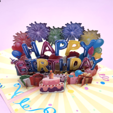 고급 입체 생일 카드 케잌 팝업 축하 감사 엽서