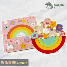 세이온 하이판다 감각발달완구 원목 무지개 밸런스 쌓기퍼즐 유니콘 HP088 아기 유아 완구