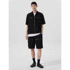 매장정품 에잇세컨즈 8SECONDS 나일론 지퍼 포인트 밴딩 쇼츠 블랙 (454525AQ85) 454525AQ85 207919