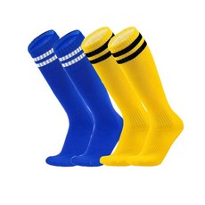 Zion Praiser 아동용 학교 축구 농구 축구 양말 유아 무릎 높이 튜브 스타킹 남아 여아 스트라이프 운동 양말 옐로우 및 블랙 스트라이프 1개