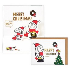 莫莫日貨 hallmark 日本正版史努比燙金立體聖誕卡片 原裝進口 精緻燙金 傳遞溫馨祝福, 1個