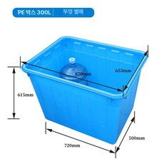 업소용 공장 배추 절임 대형 플라스틱 사각 통 뚜껑 / 특대형 창고 물류 수납함 바퀴형 이동식 정리함 옷장 보관 박스, 중량용 PU 바퀴 있음 뚜껑 없음, PE 300L 870x653x615mm, 1개