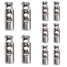 HwaDon 끈조절 더블스트링 스토퍼, 10개, 실버