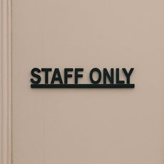 STAFF ONLY 관계자 외 출입금지 레터링 스카시 안내간판 (21x3cm)