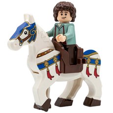 반지의제왕 주요캐릭터&말 세트 호환블럭 브릭미니피규어 취미/수집/장식/컬렉션용 커스텀 블록피겨, RING0203. 프로도&말 세트, 1개