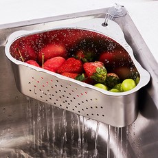 민스리빙 스텐 싱크대 코너 음식물 물기제거 바스켓 거름망, 1개