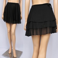 노브패리스 SPR1945삼단 프릴 끈 랩스커트 55에서77 국산 스판 라인 줌바 요가 비키니 발레 라틴 웰빙 연습복 사계절 중년여성 댄스스포츠복