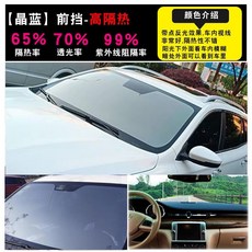 【台灣發貨】客製化汽車窗貼 隔熱紙 隔熱膜 隔熱單嚮膜 節能靜電隔熱膜 夏季汽車側窗車窗貼 車身 後擋 前擋 隔熱膜, 前檔-晶藍【1米*1.5米長】