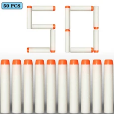 Nerf 소프트 총알 다트용 라운드 헤드 리필 스폰지 어린이 장난감 N 스트라이크 블라스터용 탄약 7.2cm 100, 14 50 PCS White