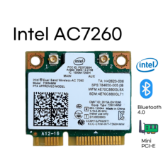 인텔 AC7260 Mini PCI-E 듀얼밴드 WiFi 2.4G BT 4.0 하프미니, 1개