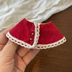 스컬판다 작은별 모피카라와 코듀로이 숄 10cm 인형옷 드레스업 SP 미니 숄 인형의상, 10-15cm 유니버설, 코듀로이 숄 (레드)