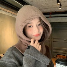 여성 넥워머 넉넉한 사이즈 니트 바라클라바 브라운rai1+9QOb