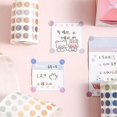 다이어리 꾸미기 원형 컬러 롤 반투명 스티커 반투명스티커, 혼합