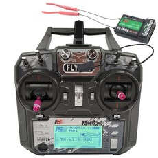 알라후 FS-i6X 10채널 RC 송신기 및 수신기 FS-iA10B 2.4GHz 플라이 AFHDS2A 드론 쿼드로터 고정익 카 보트(모드 2 좌측 스로틀) 블랙