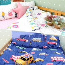 주니어차렵이불/순면100%/캐릭터/기숙사이불/싱글침구/사계절/간절기/아동/나비드림, 주니어차렵이불_사파리