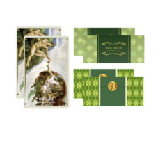 럭키심볼 행운의 네잎클로버 생화 명화고급카드세트, 아담의 창조, 2세트