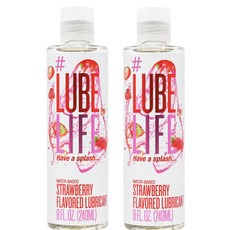 LubeLife 워터 베이스 스트로베리향 여성 청결제 미국 직배송, 2개, 240ml