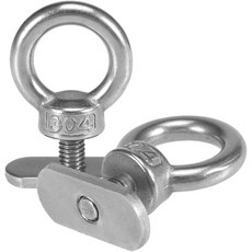 트랙 마운트 카약 타이다운 아일렛 세탁기 4개와 번지 코드 로프용 너트 장착 교체 키트 2팩 최대 0.6인치, 트랙 마운트 카약 타이다운 아일렛, 세탁기 4개와 번지, 1개