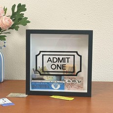 티켓 보관함 야구티켓 수집 홀더 투명 액자 티켓북 영화 15cm 하얀색, 15cmx15cm 10 선택했습니다, 1매, 블랙 텍스트