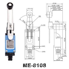 리미트 스위치 롤러 레버 산업용 자동화 센서 ME 8104 8108 8111 8122 9101 CNC 마이크로 순간 5A220V 회전 밀폐형 기계, 03 ME - 8108