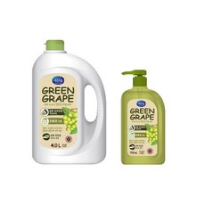 키친솝 청포도 주방세제 4L + 리필 700ml, 1세트, 4.7L 1세트, 4.7L