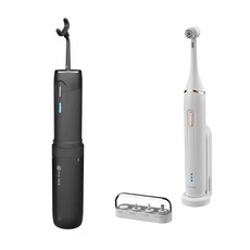 【F.F】Ultraclean 電動旋轉潔牙組 行動攜便洗牙機牙刷 清潔潔牙組 (2擇1), 1個, 攜便洗牙機+電動旋轉潔牙組【白色】