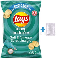 캐나다 레이즈 솔트 앤 비네거 레이스 감자칩 220g+멀티비타민 1개 세트상품 Lay's Salt & Vinegar flavoured potato chips, 220g
