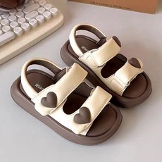 DIU 女童涼鞋夏季新款愛心兒童公主鞋女孩露趾休閒沙灘鞋中大童鞋