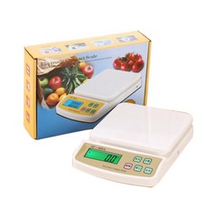 家用電子廚房秤 高精度烘焙料理秤 附贈電池, 廚房秤背光版-10公斤, 白色, SF-400A, 10kg