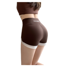 【OniWear】韓版撞色三分鯊魚褲，高腰顯瘦收腹提臀，瑜珈褲打底褲健身褲速乾短褲安全褲