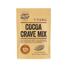 Nature's Harvest Cocoa Crave Mix - 생 유기농 카카오 파우더 마카 트루 시나몬 캐롭 및 바닐라가 함유된 슈퍼푸드 핫 초콜릿 믹스 5개 | 다크, 180g