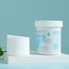 桃園出貨寵物眼部濕巾200片裝 犬貓通用 清潔淚痕眼垢 溫和不刺激含蘆薈成分, 1個, 改善淚痕眼垢溼巾200片一盒