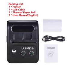 종이 무선 매장 인치 열전사 라벨 BT BISOFICE 프린터 휴대용 지지대 58MM 메이커, Set