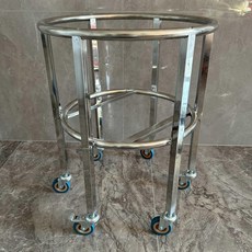 加厚不銹鋼 食堂餐廳商用 保溫桶推車, 1個, 特厚（六輪加高款）55cm直徑帶輪湯桶車