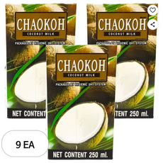 차오코 코코넛밀크, 250ml, 9개