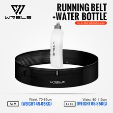 WRELS 허리 가방 초박형 허리 팩 방수 패니 팩 밀착형 탄성 스포츠 가방 야외용 보이지 않는 러닝 허리 가방, S, 블랙-화이트