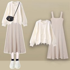 여성투피스 여성세트 여성니트 + 나시원피스 스웨터 여성원피스 ZBW26020432 69