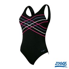 ZOGGS 成人女性運動連身泳衣 交叉肩帶 斜紋時尚設計 舒適耐穿