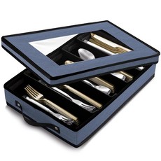 플래터 보관 케이스 - 고급 중국 보관 용기 하드 쉘 퀼트 및 쌓을 수 있는 40.6cm x 31.8cm x 8.9cm(16인치 x 12.5인치 x 3.5인치) 플래터 보관