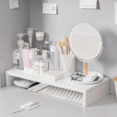 모니터 선반 스탠드 컴퓨터 거치대 우드 받침대 22997EA 1(pc), 화이트