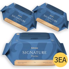 베베숲 NEW 시그니처 위드블루 물티슈 70매 캡, 75g, 70개입, 3개