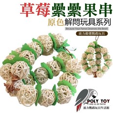 原色草莓纍纍果串 鸚鵡啃咬玩具 消遣時間玩具 波力鸚鵡玩具生活館, 1個