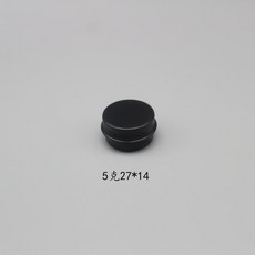 圓形螺紋黑色包裝小鋁盒50入 分裝空鋁罐草密封鋁罐, 1個, 5克黑色鋁盒50個