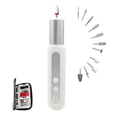 nimin 무선 네일드릴 전동 젤네일 제거기 손발톱 그라인더 네일케어 비트 세트, 1개, 화이트
