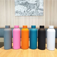 500ml/16.9oz 304不鏽鋼保溫杯 小口徑運動水壺, 1個, 玫紅帶硅膠提繩款 500Ml