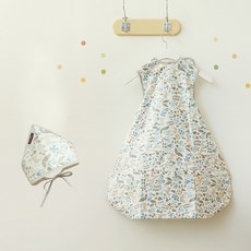 베이비클로 자기주도 이유식 아기 턱받이 두건 세트 나시형 지퍼형, 1개, 블루밤비, 1매